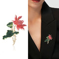 Alloy Rhinestone Lotus Brooch Pin And Scarf Clip For Women view 2