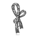 Alloy Rhinestone Bow Brooch Vintage Scarf Buckle Lapel Pin view 1