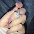 Fairy Flower Series Bowknot Trapezoid Diamond Simulated Ring For Women Luxury Bridal Jewelry view 4