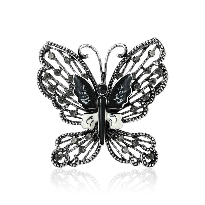 Alloy Rhinestone Hollow Butterfly Brooch For Womens Fashion Clothing