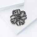 Alloy Rhinestone Hollow Flower Brooch Pin For Womens Apparel Decoration view 4