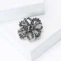Alloy Rhinestone Hollow Flower Brooch Pin For Womens Apparel Decoration view 3