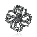 Alloy Rhinestone Hollow Flower Brooch Pin For Womens Apparel Decoration view 1