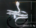 Sparkling Micro Pave Zircon Snake Ring For Women, Creative Statement Finger Jewelry view 5