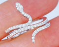 Sparkling Micro Pave Zircon Snake Ring For Women, Creative Statement Finger Jewelry view 4