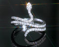 Sparkling Micro Pave Zircon Snake Ring For Women, Creative Statement Finger Jewelry view 1