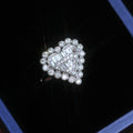 Heart Element Geometric Hollow Zircon Ring, Full Stone Design Statement Jewelry For Women view 4