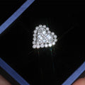 Heart Element Geometric Hollow Zircon Ring, Full Stone Design Statement Jewelry For Women view 2