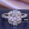 Elegant Prong Set Zircon Women's Ring European Couple Proposal Finger Jewelry view 5