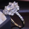 Elegant Prong Set Zircon Women's Ring European Couple Proposal Finger Jewelry view 3