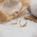 Geometric Six Point Star Alloy Hoop Stud Earrings for Women Elegant Multi Layer Metal Statement Earrings view 2