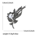 Vintage Alloy Rhinestone Leaf Brooch Pin For Women's Blazers view 5