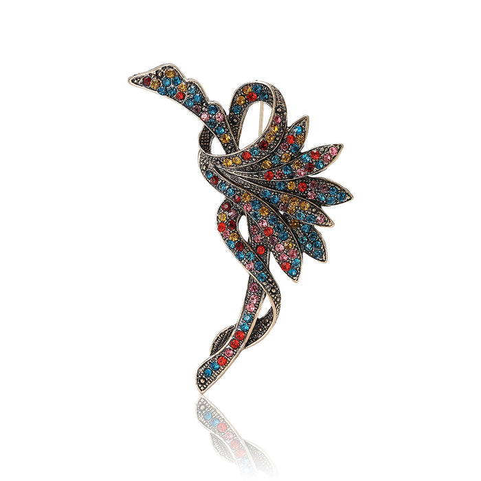 Alloy Rhinestone Flower Brooch For Women's Suits And Coats – Gun Black