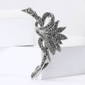 Alloy Rhinestone Flower Brooch For Women's Suits And Coats – Gun Black view 3