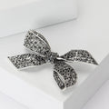 Vintage Alloy Rhinestone Hollow Bow Brooch Pin For Womens Apparel view 2