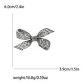 Vintage Alloy Rhinestone Hollow Bow Brooch Pin For Womens Apparel view 4