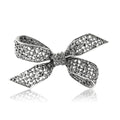 Vintage Alloy Rhinestone Hollow Bow Brooch Pin For Womens Apparel view 5