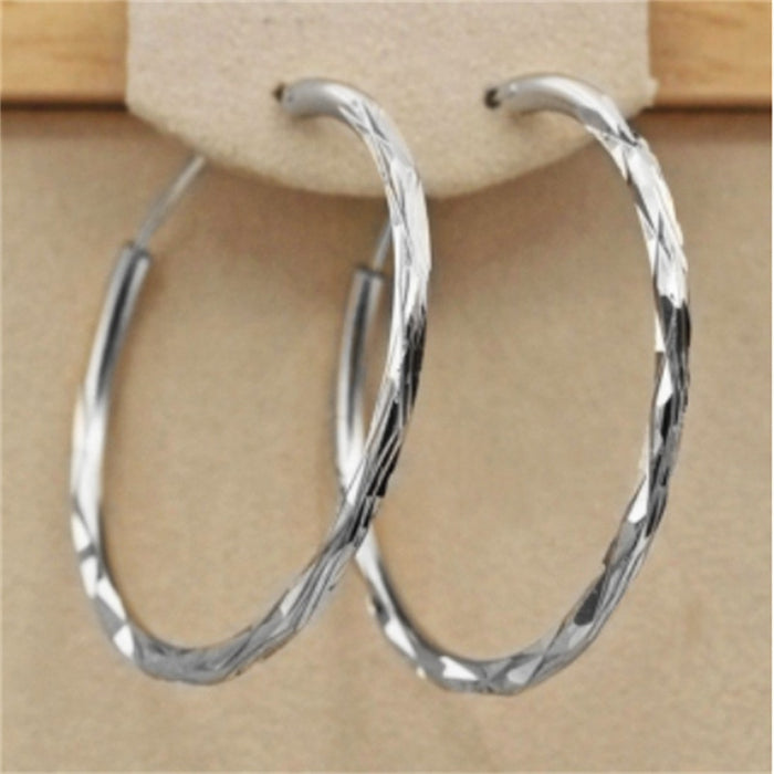 Oversized Smooth Big Hoop Earrings For Women Simple European American Nightclub Fashion Jewelry