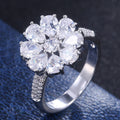 Fashion Blooming Flower Zircon Ring For Women, European Elegant Versatile Hand Jewelry view 6