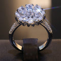 Fashion Blooming Flower Zircon Ring For Women, European Elegant Versatile Hand Jewelry view 2