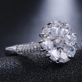 Fashion Blooming Flower Zircon Ring For Women, European Elegant Versatile Hand Jewelry view 4