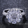 Fashion Blooming Flower Zircon Ring For Women, European Elegant Versatile Hand Jewelry view 5