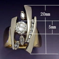 European Style Copper Gold Plated Geometric Women's Ring With Zircon Stone Fashion Jewelry view 5