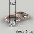European Fashion Rose Gold Copper Zircon Matching Couple Rings Romantic Jewelry view 5