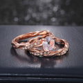 European Fashion Rose Gold Copper Zircon Matching Couple Rings Romantic Jewelry view 4