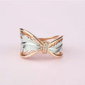 Creative Two Tone Gold Silver Women Ring, European Fashion Split Color Finger Jewelry view 1