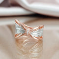 Creative Two Tone Gold Silver Women Ring, European Fashion Split Color Finger Jewelry view 2