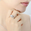 Women's Wild Leopard Head Silver Plated Copper Ring With Micro Pave Detail view 2