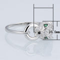 Women's Wild Leopard Head Silver Plated Copper Ring With Micro Pave Detail view 5