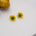 Korean Fresh Colorful Enamel Daisy Flower Petal Studs With 925 Silver Pins For Women Earrings view 2