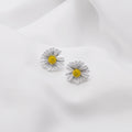 Korean Fresh Colorful Enamel Daisy Flower Petal Studs With 925 Silver Pins For Women Earrings view 4