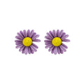 Korean Fresh Colorful Enamel Daisy Flower Petal Studs With 925 Silver Pins For Women Earrings view 5