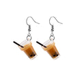 Cute Acrylic Bubble Tea Cup Drop Dangle Earrings With Alloy Hooks For Girls Fashion Milk Tea Earrings view 5