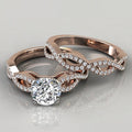 Luxury Rose Gold Color Women Zircon Ring, Fashion Couple Ring Jewelry For Cross Border view 6