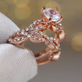 Luxury Rose Gold Color Women Zircon Ring, Fashion Couple Ring Jewelry For Cross Border view 2