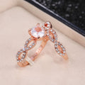 Luxury Rose Gold Color Women Zircon Ring, Fashion Couple Ring Jewelry For Cross Border view 4