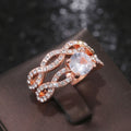 Luxury Rose Gold Color Women Zircon Ring, Fashion Couple Ring Jewelry For Cross Border view 3