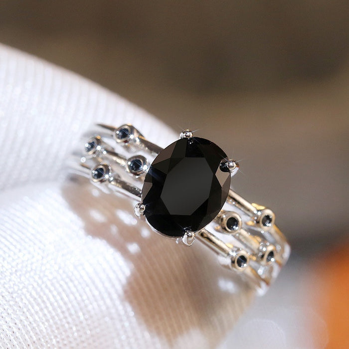 Fashion Womens Crystal Inlaid Engagement Ring European Style Gift Hand Jewelry Accessory