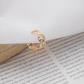 Korean Style Hollow Heart Smiley Face Five Point Star Flower Open Adjustable Ring For Women view 2