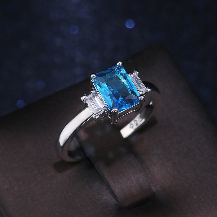 Simple Fashion Women Zircon Ring, Silver Plated European Style Finger Jewelry