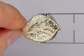 Luxury Womens Full Rhinestone Leaf Ring With Two Tone Plating Creative Fashion Jewelry view 5