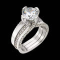 Luxury Women's Zircon Ring Bridal Engagement Wedding Couple Rings European American Jewelry view 2