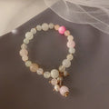 Korean Style Round Glass Beaded Bracelet For Women, Trendy Minimalist Dongdaemun Jewelry view 3