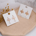 Elegant Vintage Gold Alloy Folding Fan Enamel Floral Tassel Faux Pearl Drop Clip On Stud Earrings view 1