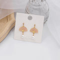 Elegant Vintage Gold Alloy Folding Fan Enamel Floral Tassel Faux Pearl Drop Clip On Stud Earrings view 4