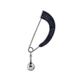 European American Rhinestone Safety Pin Brooch, Full Crystal Arc Pendant Pearl Shirt Collar Pin view 5